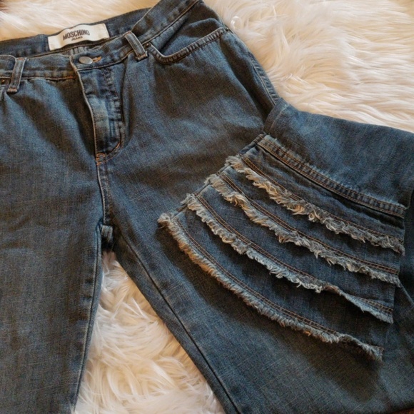 •Moschino• Donna Ruffled Flare Jeans - Picture 8 of 8